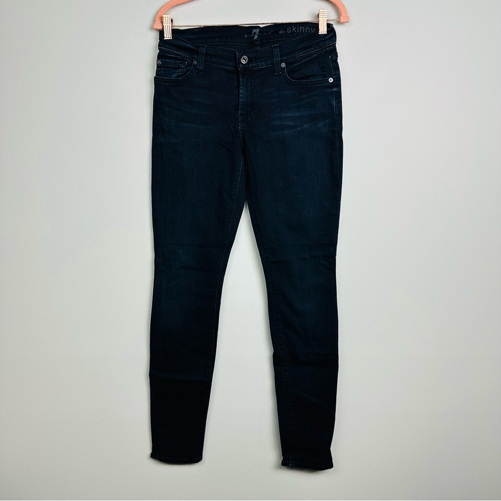 7 For All Mankind Dark Blue Skinny Jeans Size 28